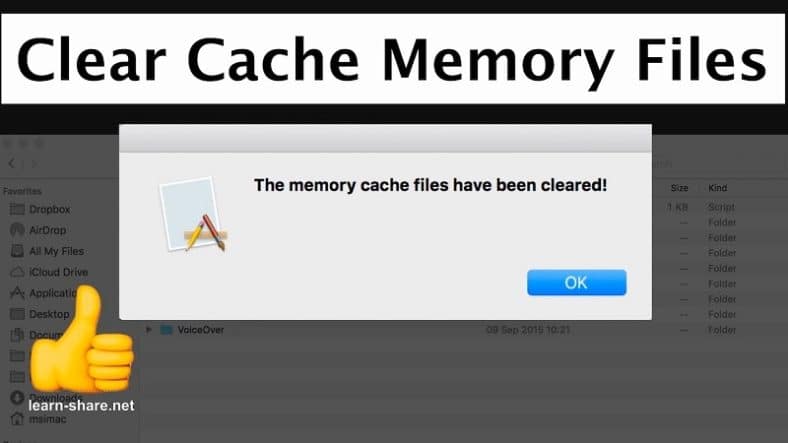 how to clear memory cache on mac