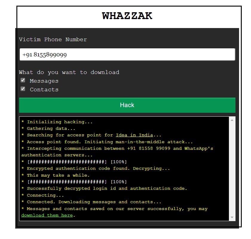 Whazzak Hack List